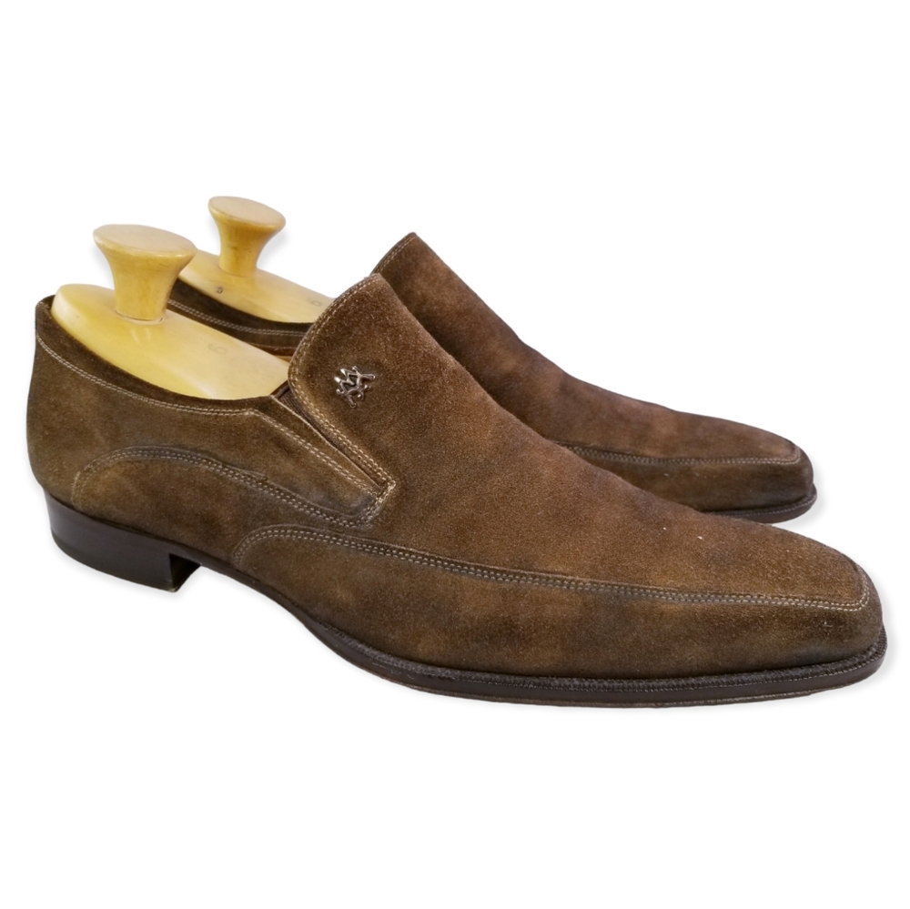 DESIGNER MEZLAN AQUILA  MEN SHOES LOAFERS SLIP ON BROWN SUEDE SIZE 10 M EUC